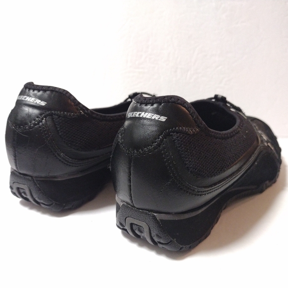 Skechers Women’s Sassie Heirloom Slip On Bikers Leather Walking Sneakers Black - Picture 5 of 7